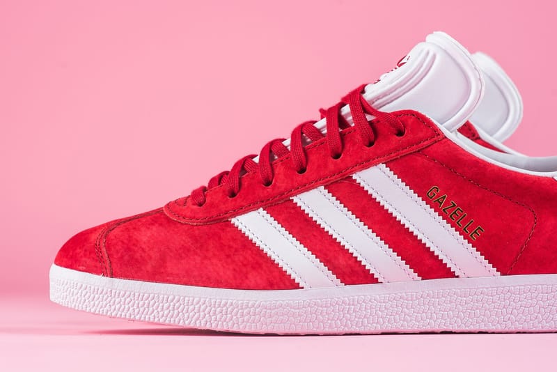 bright red adidas gazelle