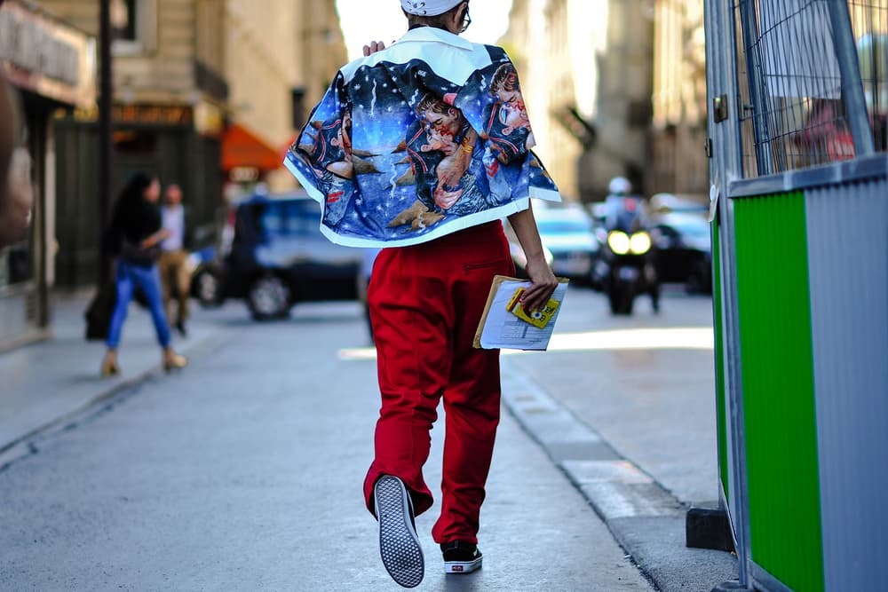 streetsnaps paris fashion week off white adidas yeezy boost 350 v2 comme des garcons