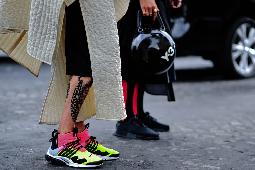 streetsnaps paris fashion week off white adidas yeezy boost 350 v2 comme des garcons