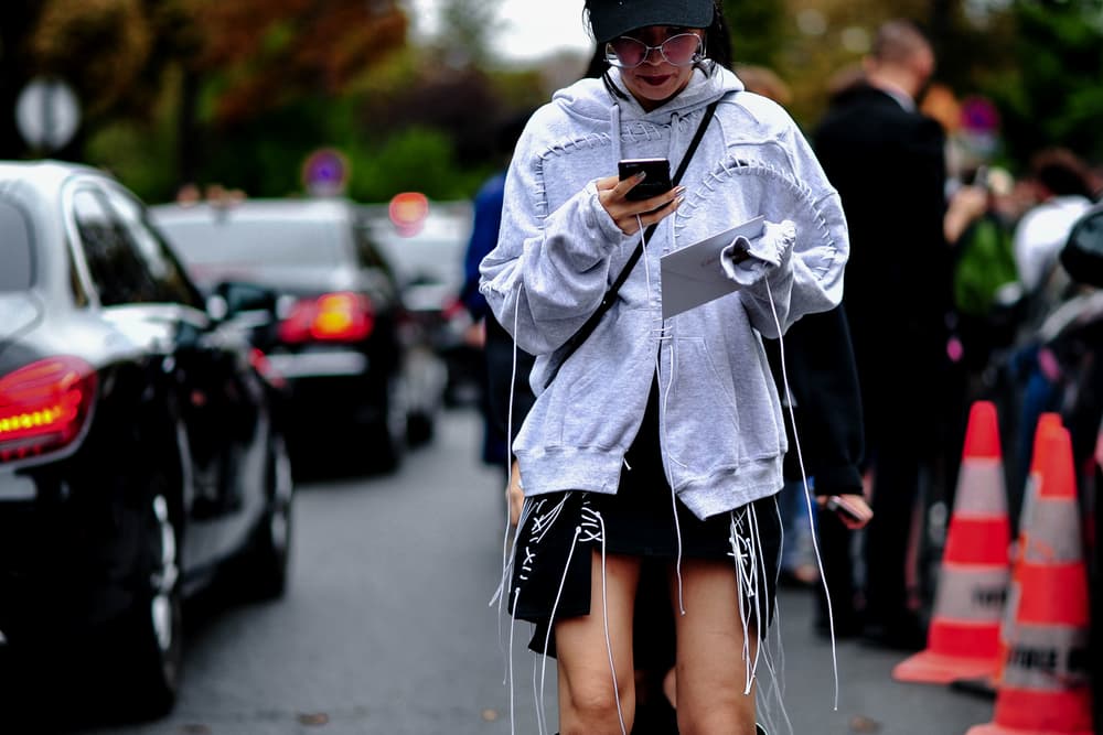 streetsnaps paris fashion week off white adidas yeezy boost 350 v2 comme des garcons