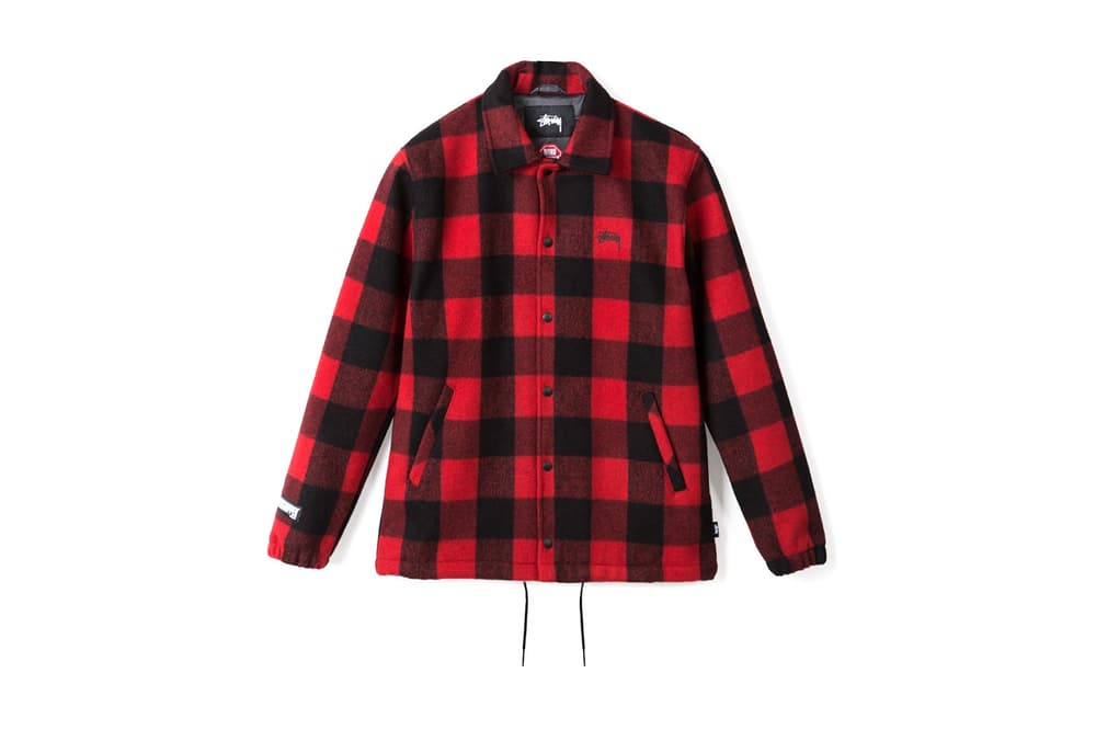 stussy woolen windstopper coach jacket plaid