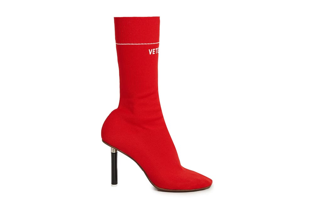 Vetements Lighter-Heel Sock Ankle Boots Red White Blue