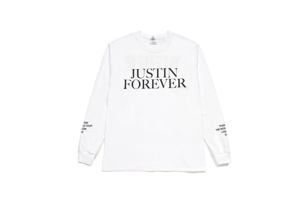 Justin Bieber Purpose Tour 2017 Spring/Summer Merch