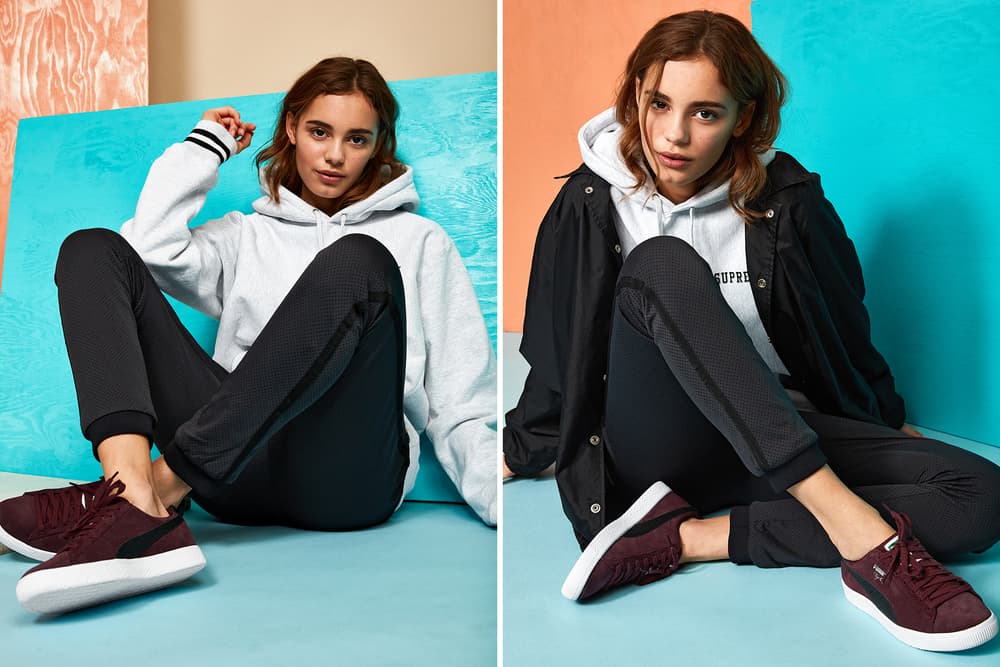 Naked PUMA Clyde Grey Black Maroon Lookbook