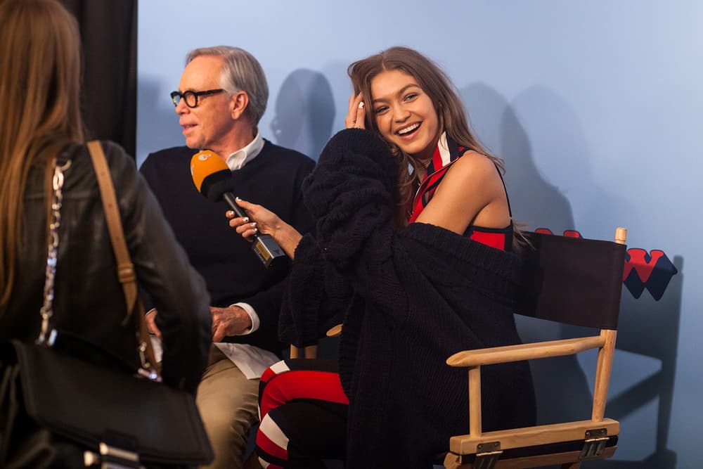 backstage bts gigi hadid tommy hilfiger tommyland bella