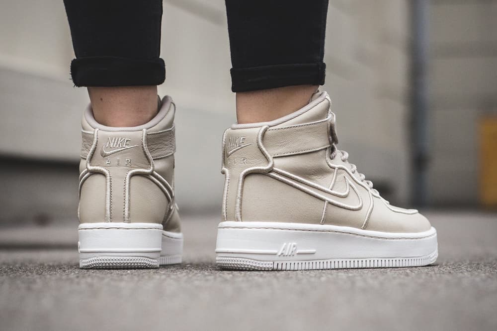 Nike Air Force 1 Upstep Hi and Air Huarache Run Ultra Oatmeal