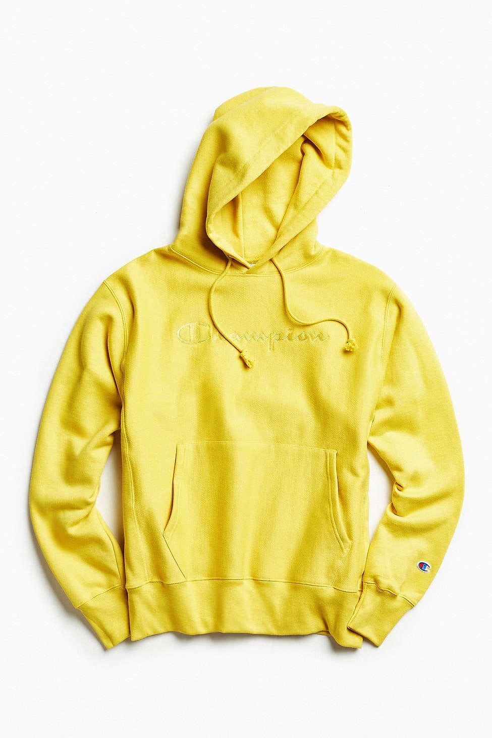yellow pastel champion hoodie