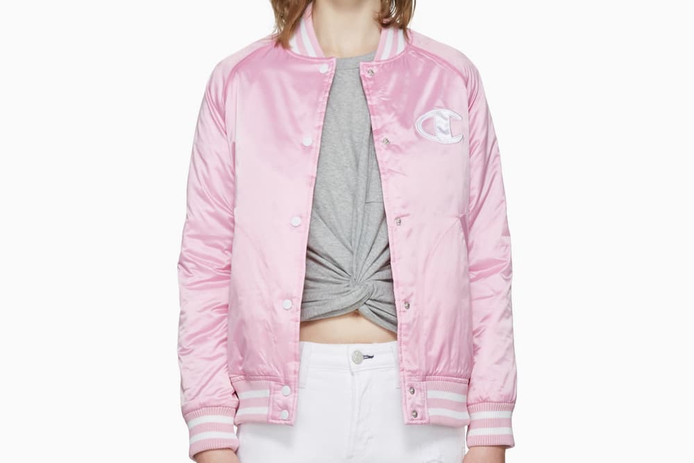 Champion Logo Bomber Pink Black