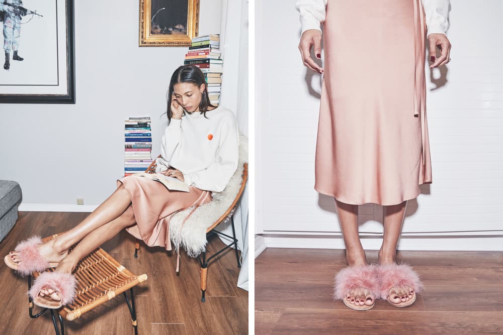 Brother Vellies Marabou Lamu Sandals Pink