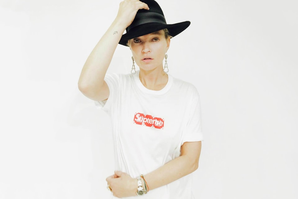 Produkt At regere Pak at lægge Kate Moss Models Supreme x Louis Vuitton Box Logo T-Shirt for Kim Jones |  HYPEBAE