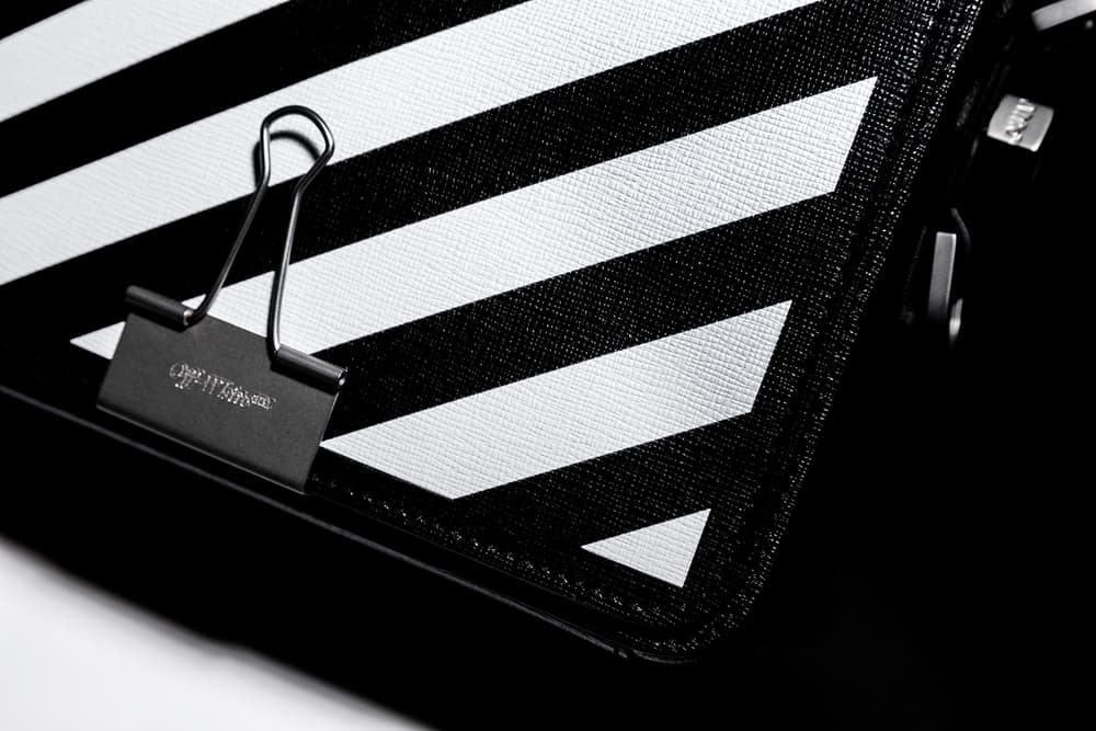 OFF-WHITE Binder Clip Bag Black White