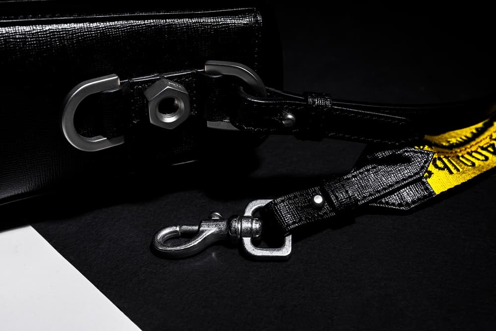 OFF-WHITE Binder Clip Bag Black White