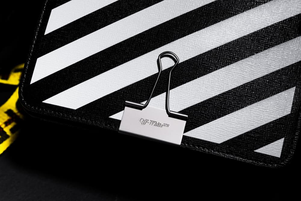 OFF-WHITE Binder Clip Bag Black White