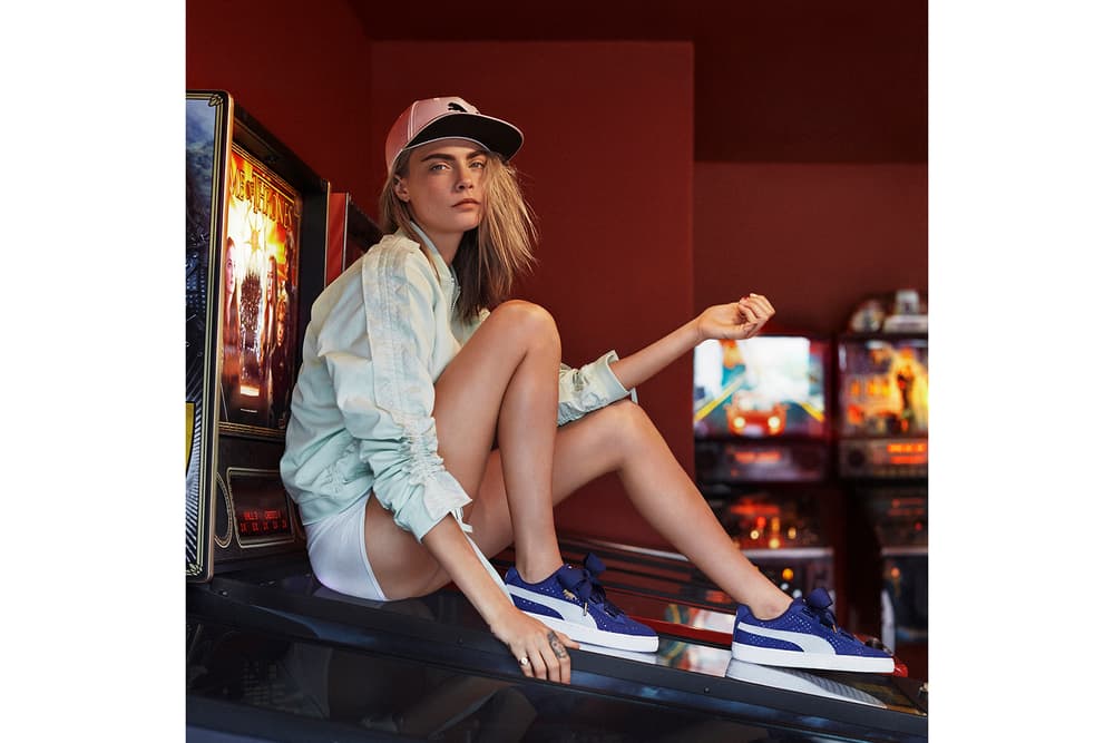 Cara Delevingne PUMA Basket Heart Denim Campaign