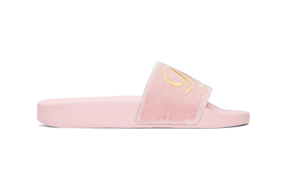 Dolce & Gabbana Luxury Hotel Velvet Slides Pink White