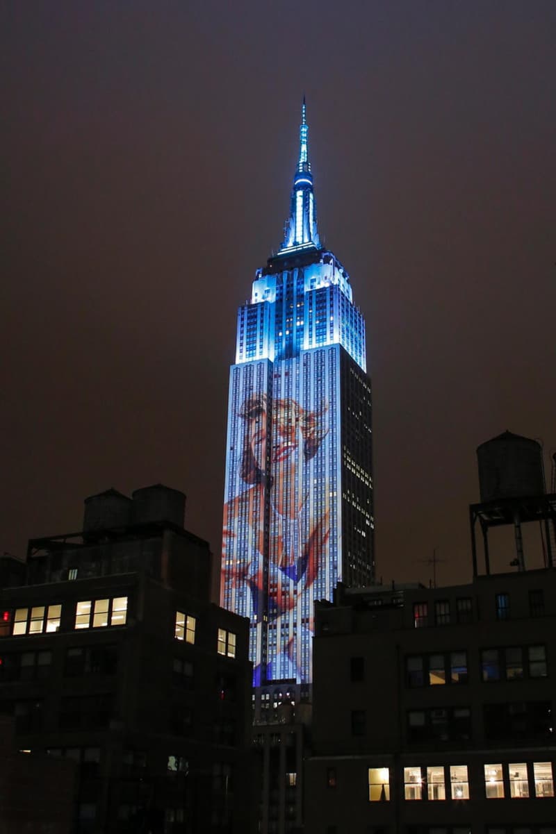 nyc fashion show projection empire state building harpers bazaar tiffany and co