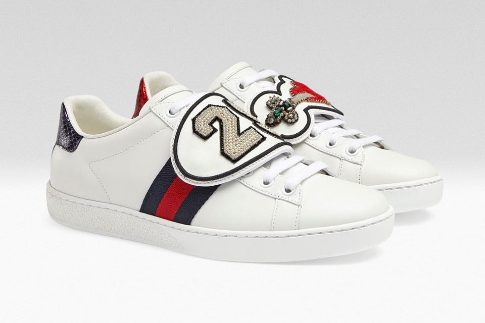 gucci embroidered sneakers