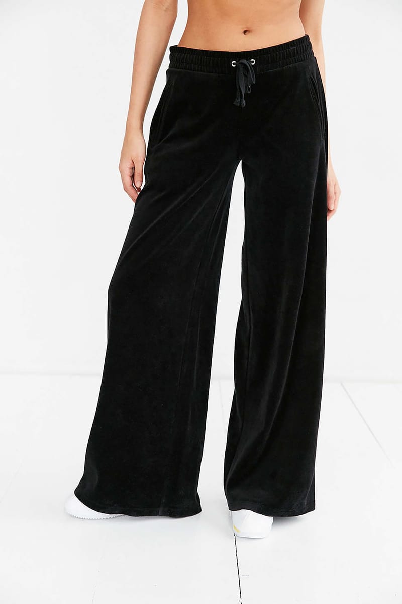 wide leg velour joggers