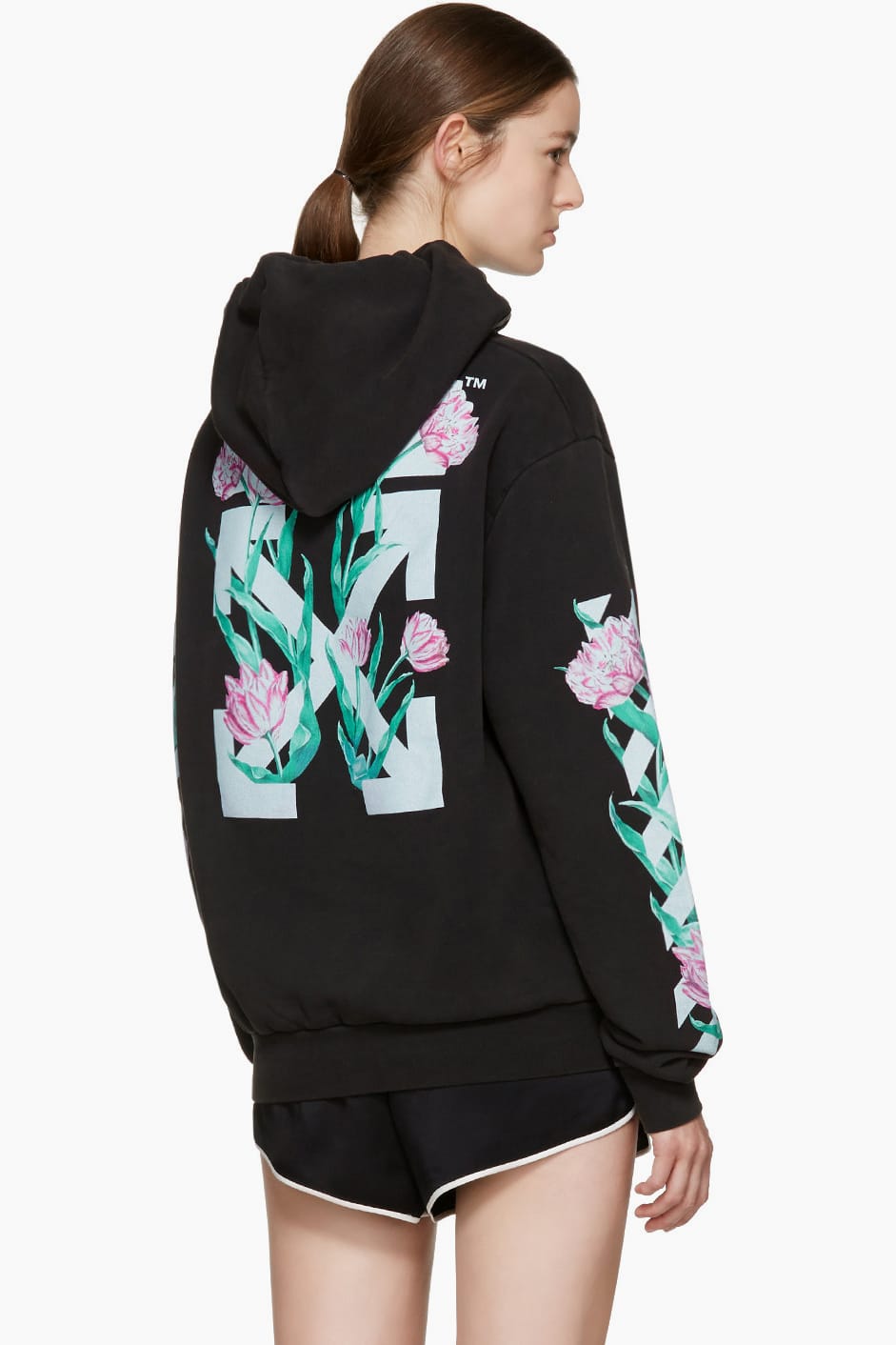 off white hoodie with flowers