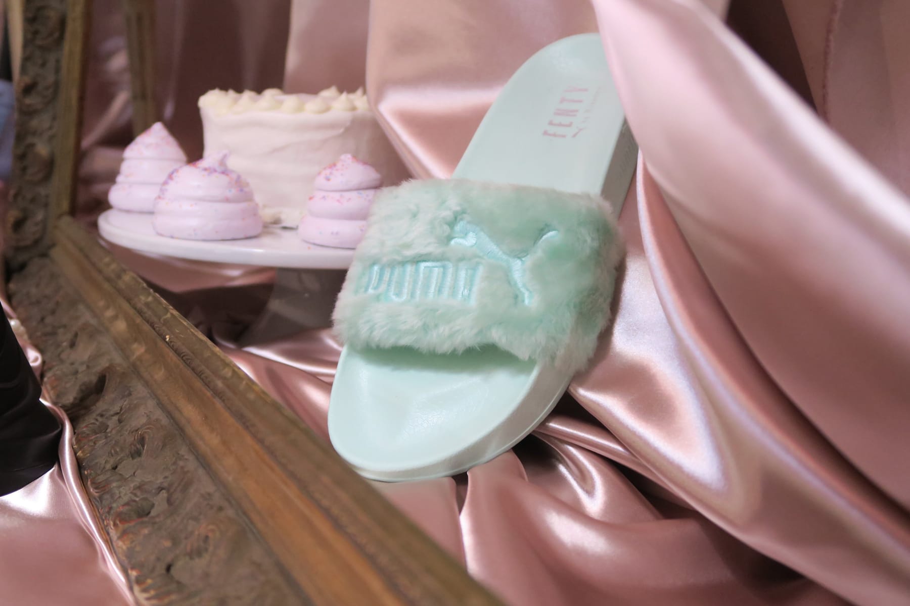 Fenty PUMA by Rihanna Pastel Mint Fur Slide | HYPEBAE