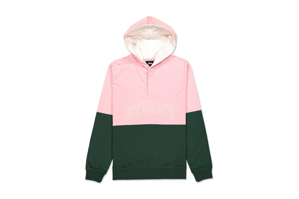 Stussy Block Hooded Jersey Pink Green
