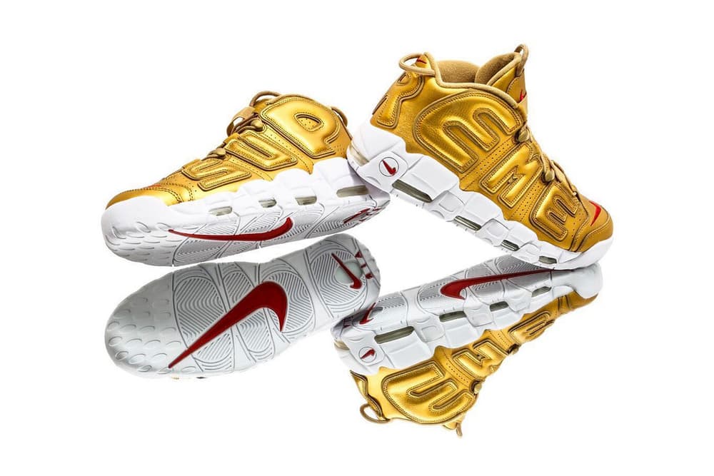 Peep The Supreme X Nike Air More Uptempo Gold Hypebae