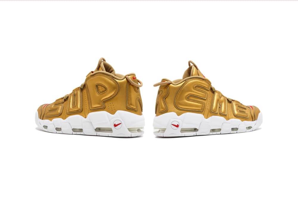 Peep The Supreme X Nike Air More Uptempo Gold Hypebae