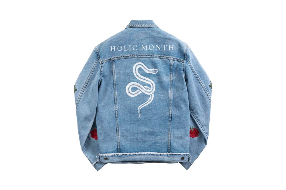 13MONTH Rose Embroidered Denim Jacket