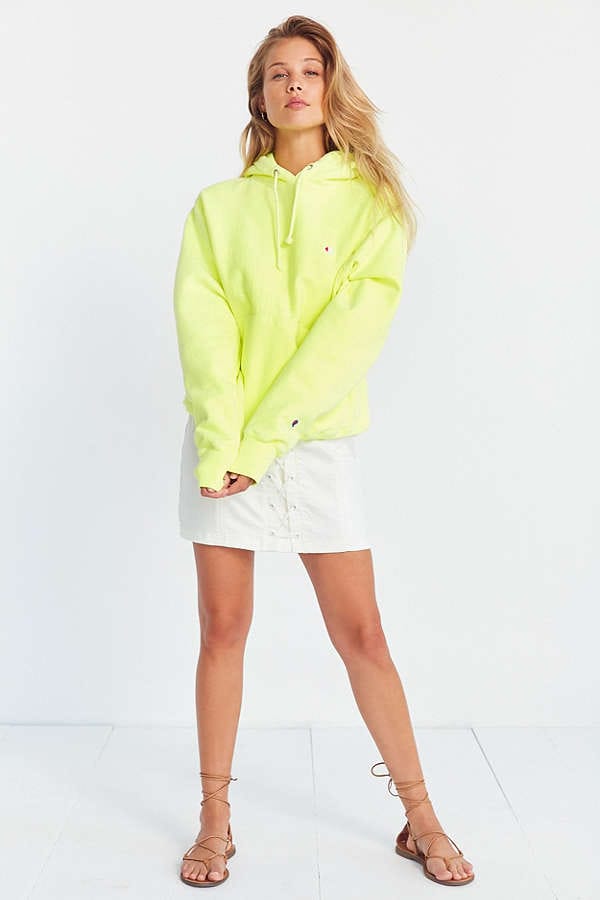neon yellow champion hoodie