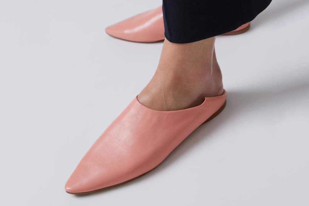 Acne Studios Amina Nappa Slide Pink Black Mule Editors Pick