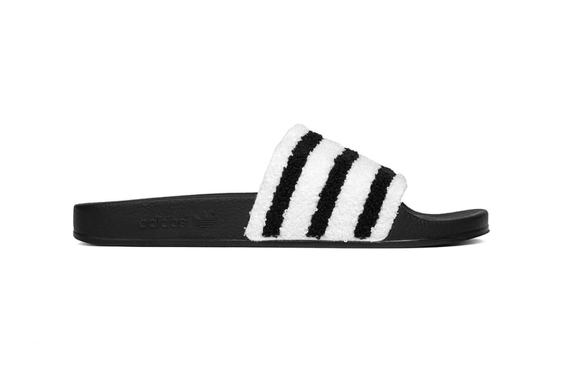 fuzzy adidas slides