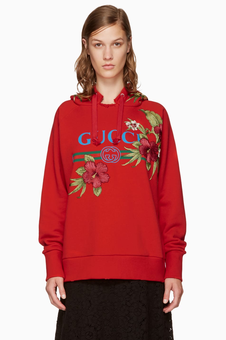 Gucci Drops a Red Floral Logo Hoodie 