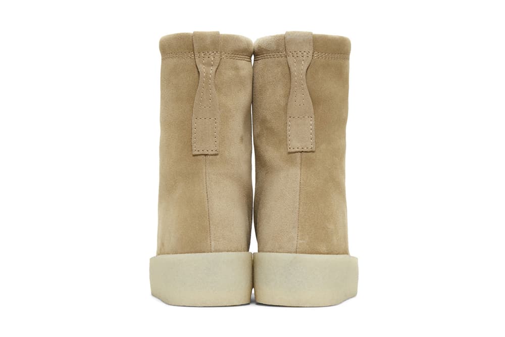 YEEZY Season 4 Suede Crepe Boots Taupe Black Kanye West SSENSE