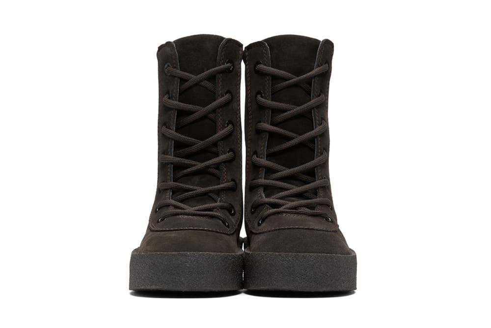 YEEZY Season 4 Suede Crepe Boots Taupe Black Kanye West SSENSE