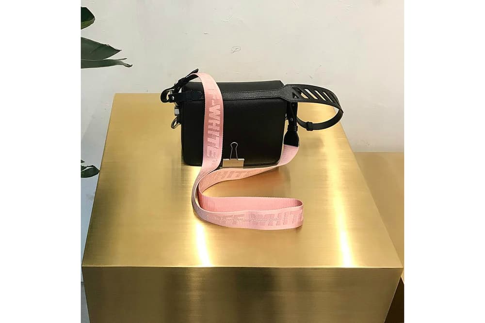 OFF-WHITE Binder Clip Bag Pink Strap