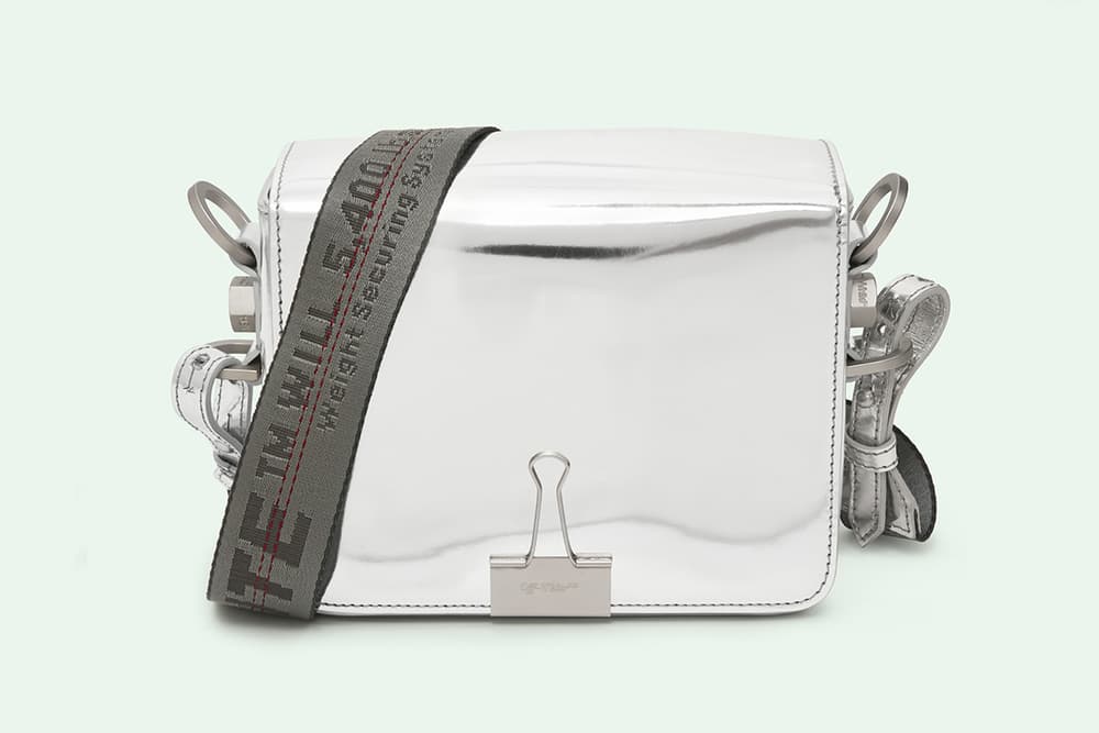 OFF WHITE Binder Clip Flap Bag Silver New Color Virgil Abloh