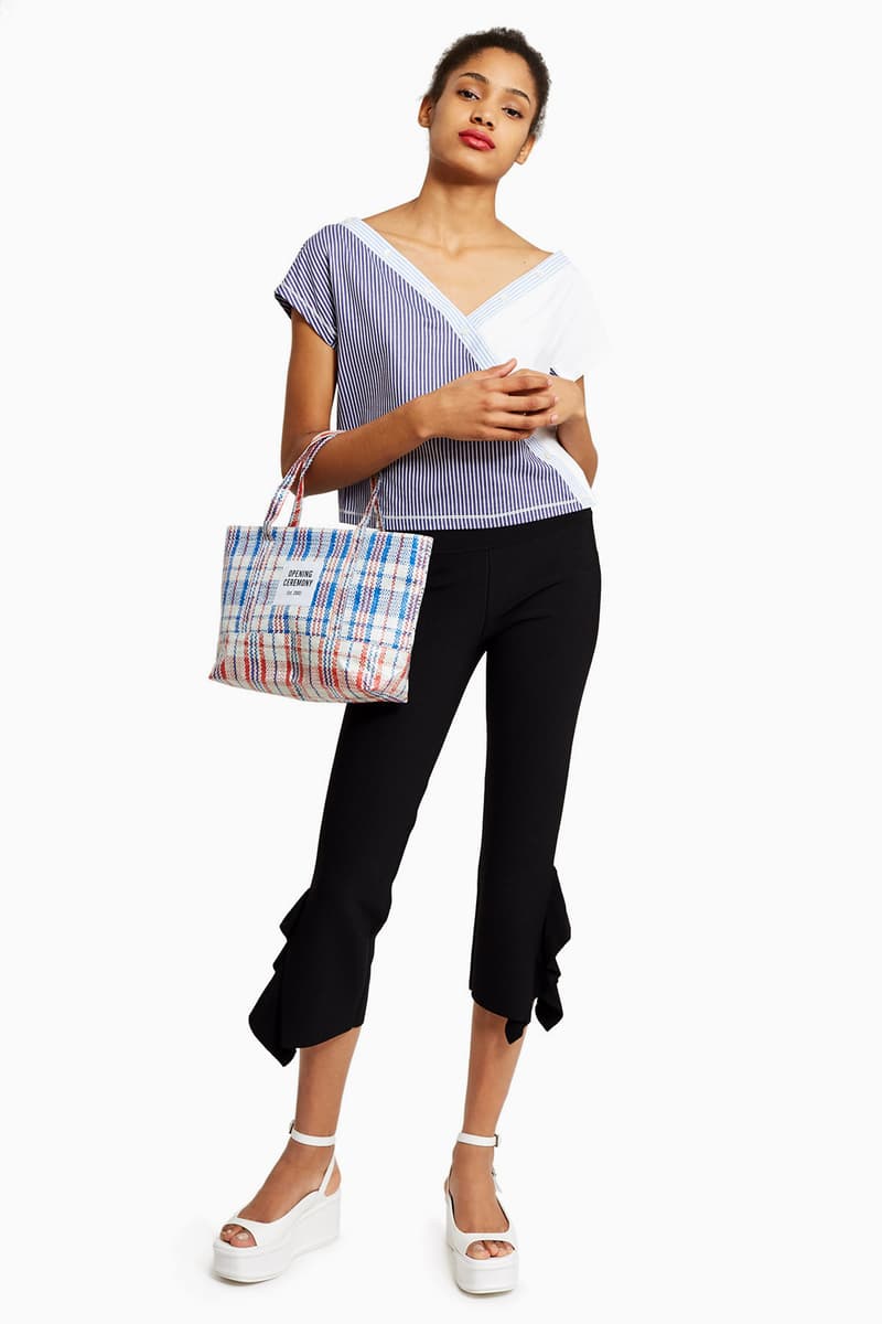 Opening Ceremony Laundry Bag Tote Chinatown Plaid Red White Blue Restock