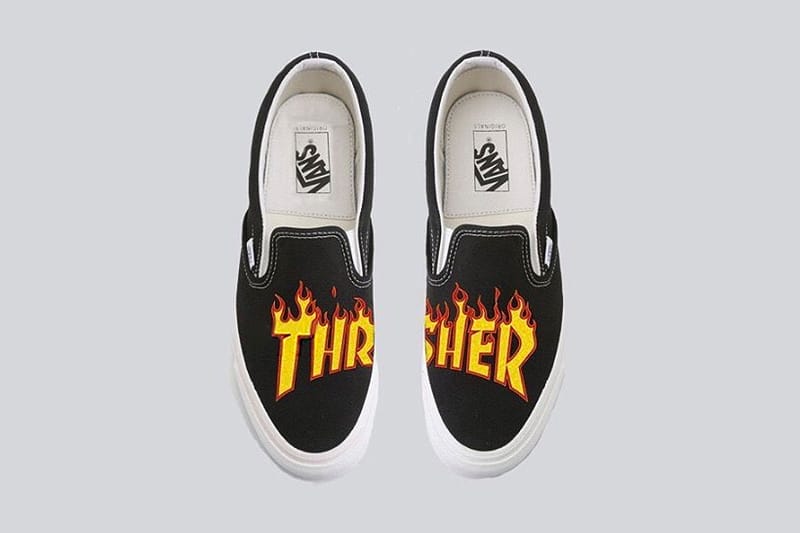vans with flames thrasher