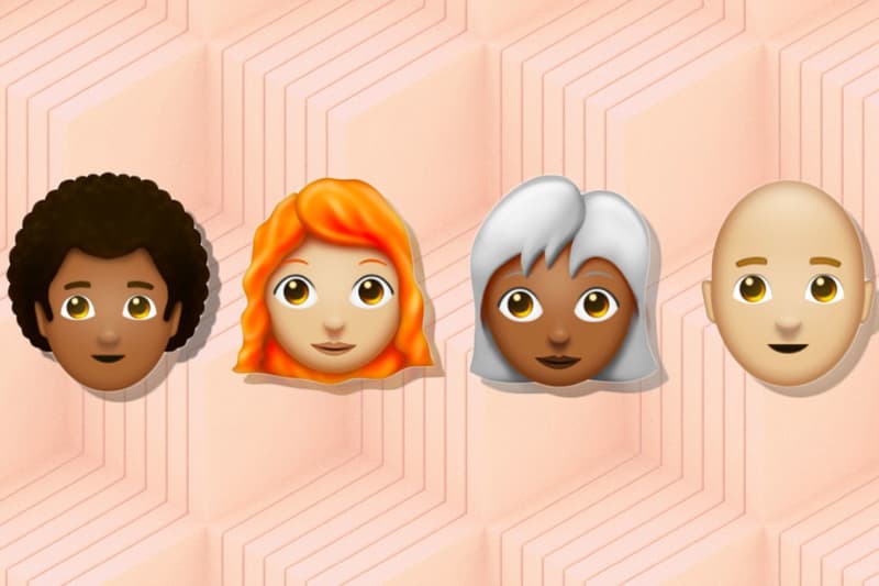 Emoji Hair Redhead Bald Grey Curly