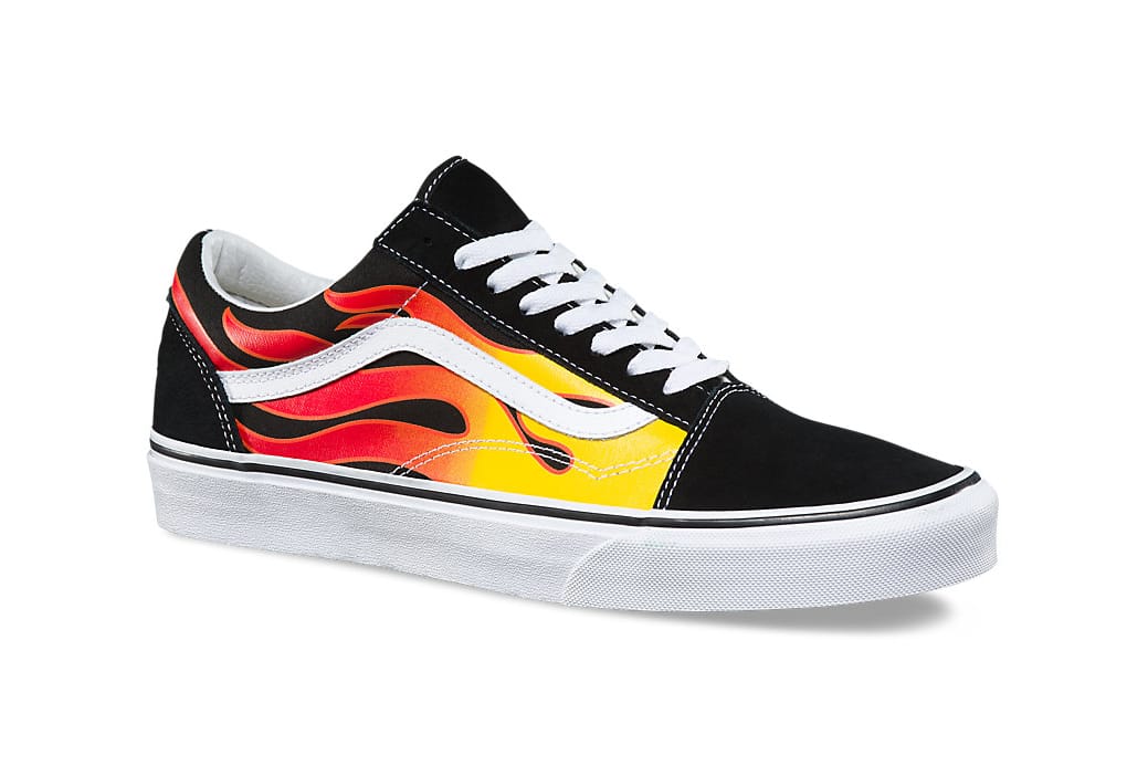 womens vans with flames