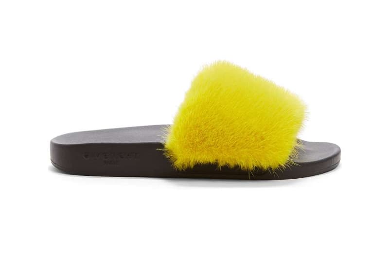 Givenchy Mink Fur Slide Pink Yellow Red