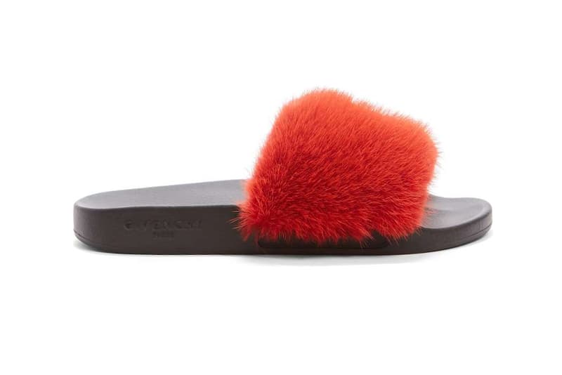 Givenchy Mink Fur Slide Pink Yellow Red