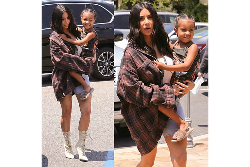 Kim Kardashian Kanye West Kids Supply AKID Brand Fur Slides Brown Children