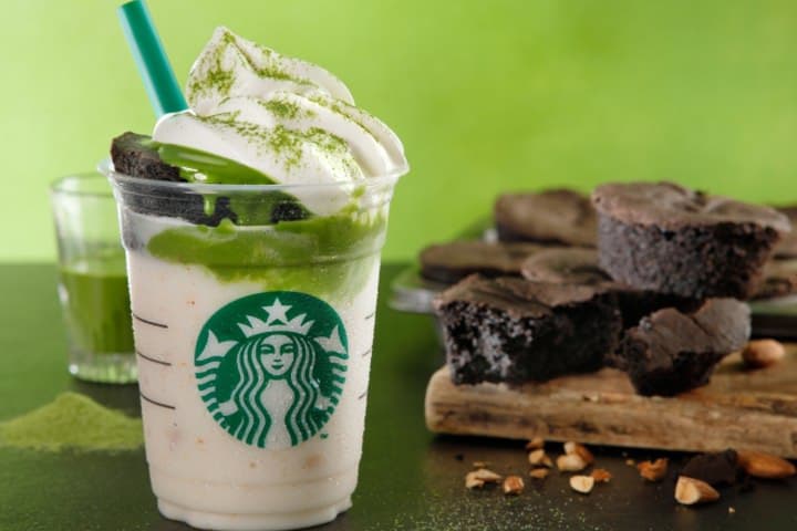 Starbucks Japan Almond Matcha Frappuccino Chocolate Cake