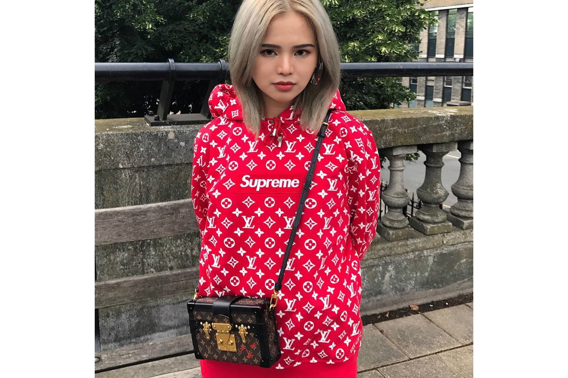 Louis Vuitton, Supreme Logo Box Hoodie Monogram