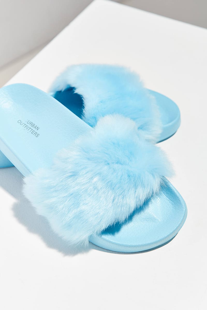 blue furry slides