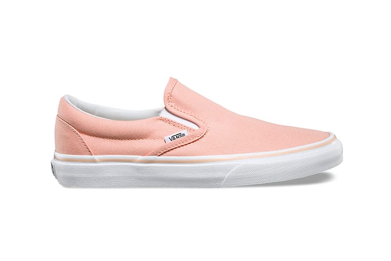 peach vans slip ons