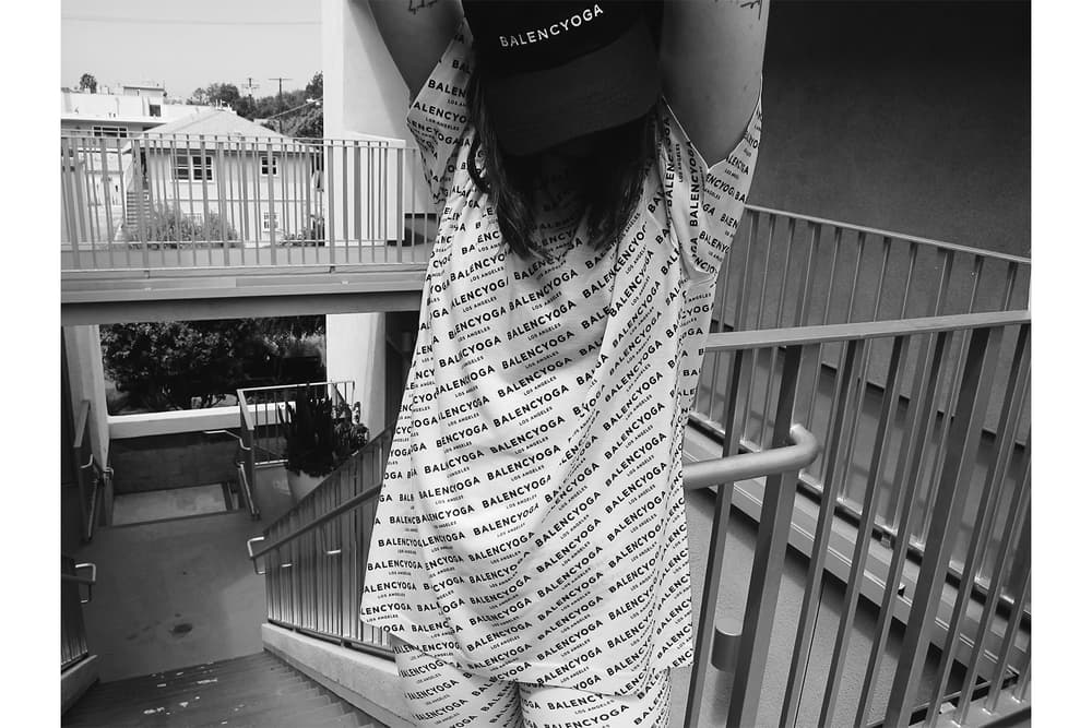 Balencyoga Balenciaga designer parody brand clothing ironic fashion