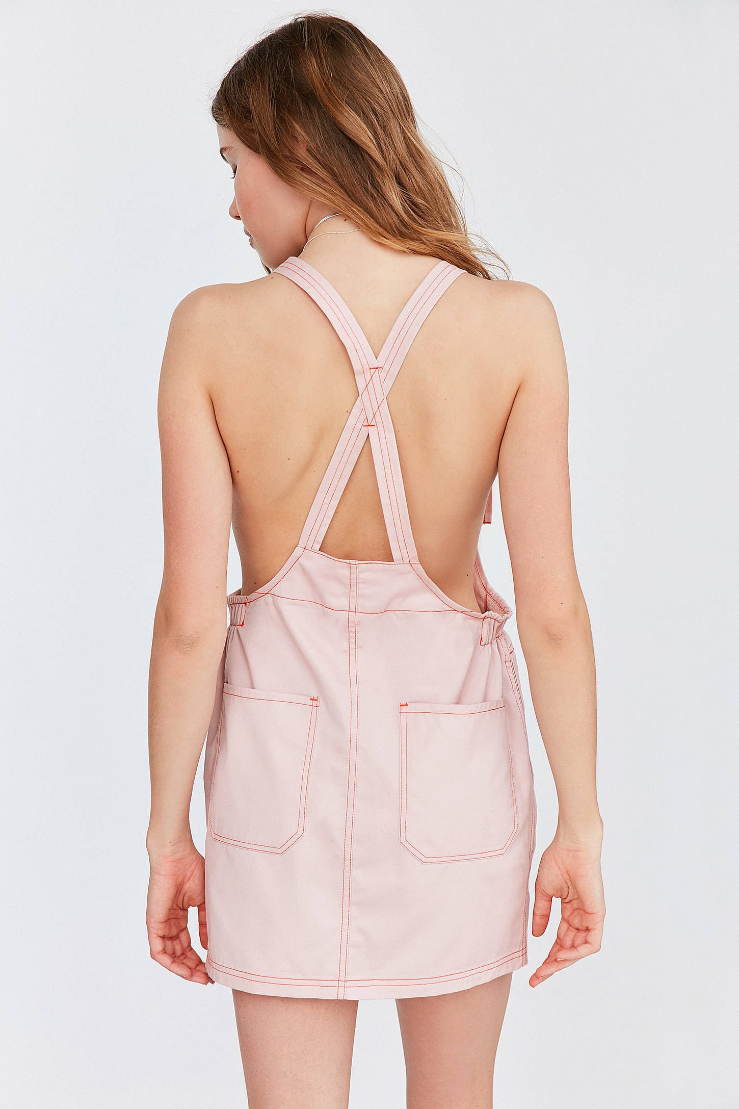 dickies pink overall dress