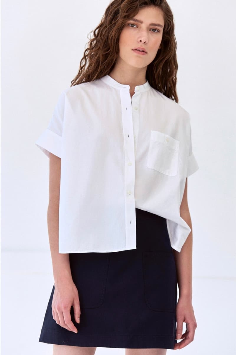 everlane summer shirts collarless oxford boxy shirt